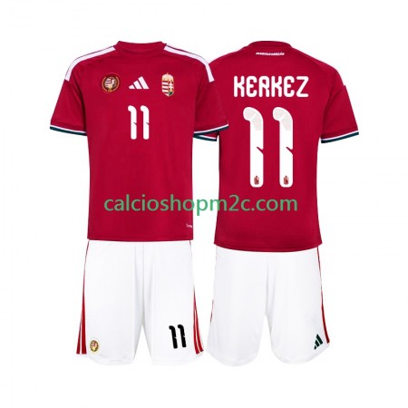 Ungheria Kerkez 11 Bambino Maglia Prima World Cup 2026 Manica Corta